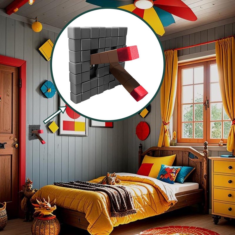 EumbHoa Pixel Block Light Switch Cover Plate, Lever Gangs Toggle, Screws Panel Cover, 3D Gaming-Style Wall Decor, Gaming Bedroom Decorations, Gifts for Kids Fans (Double Toggle Covers) - Image 2